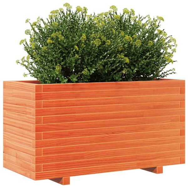 vidaXL Plantekasse voksbrun 90x40x49,5 cm heltre furu