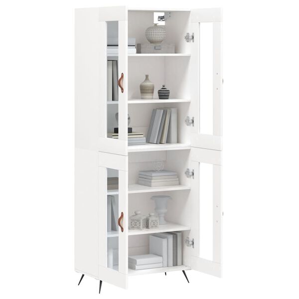 vidaXL Highboard hvit 69,5x34x180 cm konstruert tre