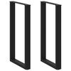 vidaXL Barbordben U-formet 2 stk svart 60x(100-101) cm st&aring;l