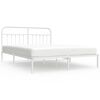 vidaXL Sengeramme i metall med hodegavl hvit 183x213 cm
