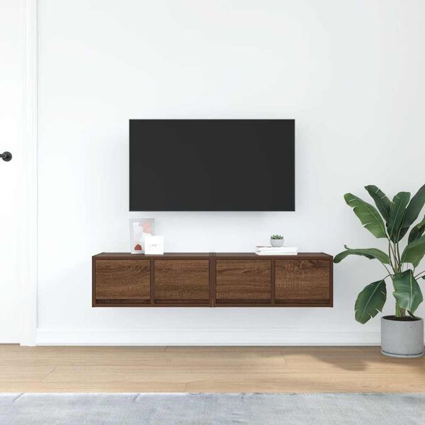 vidaXL TV-benker 2 stk brun eik 60x31x25,5 cm konstruert tre