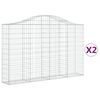 vidaXL Gabionkurver buede 2 stk 200x30x120/140 cm galvanisert jern