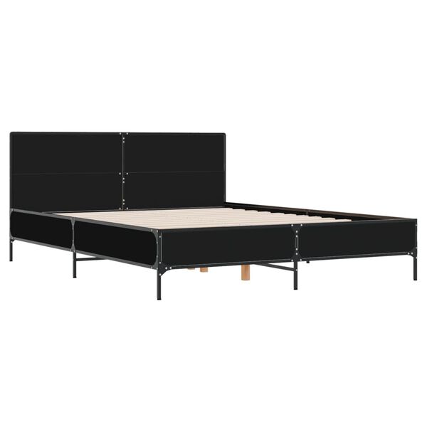 vidaXL Sengeramme svart 150x200 cm konstruert tre og metall