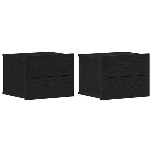 vidaXL Nattbordskap 2 pcs Svart Eik 40 x 30 x 30 cm Konstruert tre