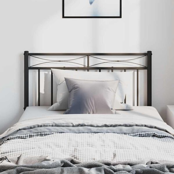 vidaXL Utskiftbar sengegavl i metall svart 100 cm