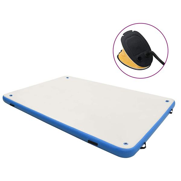 vidaXL Oppbl&aring;sbar badeplattform bl&aring; og hvit 300x300x15 cm