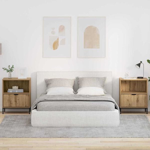 vidaXL Nattbordskap 2 pcs artisan eik 49 x 36 x 61 cm Konstruert tre