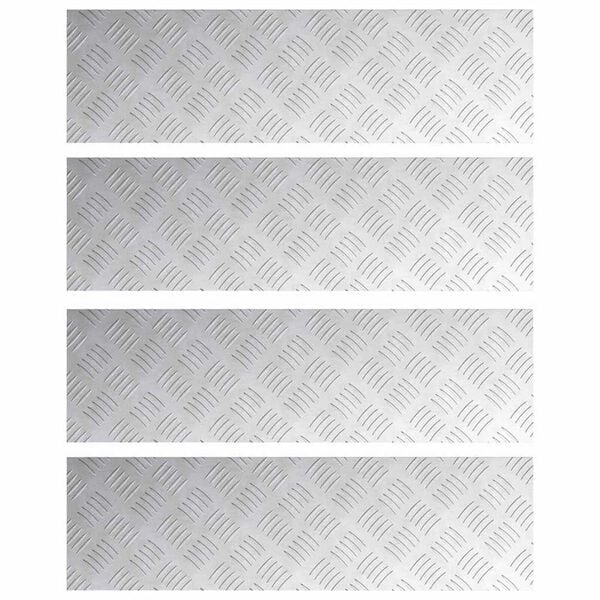 vidaXL Trinn Rektangul&aelig;r 4 pcs s&oslash;lv 70 x 20 cm Aluminium