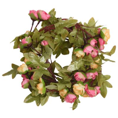 vidaXL Kunstige blomsterkranser 6 stk rosa 215 cm