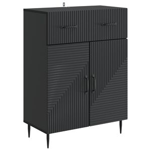 vidaXL Serviesskap med skuff Svart 66 x 34,5 x 89,5 cm Konstruert tre