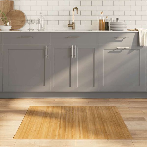 vidaXL Teppe rektangul&aelig;r naturell 80x100 cm bambus