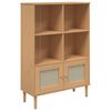 vidaXL Bokhylle SENJA brun 90x35x130 cm heltre furu