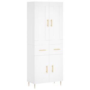 vidaXL Highboard hvit 69,5x34x180 cm konstruert tre