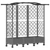 vidaXL Hevet Bed med Trellis og Tak Lysegr&aring; 163 x 40 x 129 cm PP