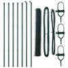 vidaXL Sekskantet gjerde grunstift 10 x 1 m PVC-belagt st&aring;l Gr&oslash;nn Mesh