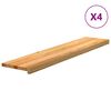 vidaXL Trappetrinn 4 stk lysebrun 120x25x2 cm heltre eik