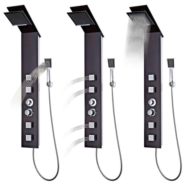 vidaXL Dusjpanel glass brun