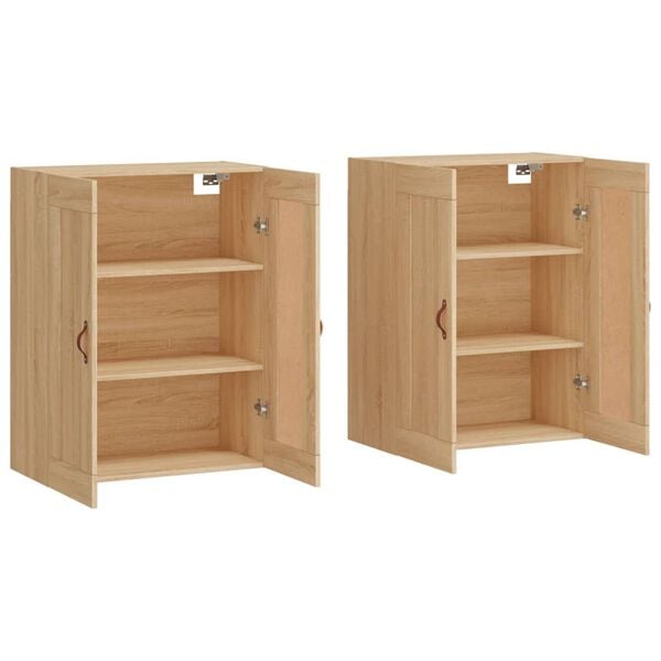 vidaXL Veggskap 2 stk sonoma eik konstruert tre