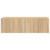 vidaXL Vegghengt TV-benk med LED sonoma eik 100x35x31 cm