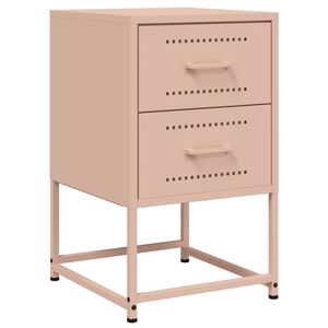 vidaXL Nattbord rosa 36x39x60,5 cm st&aring;l