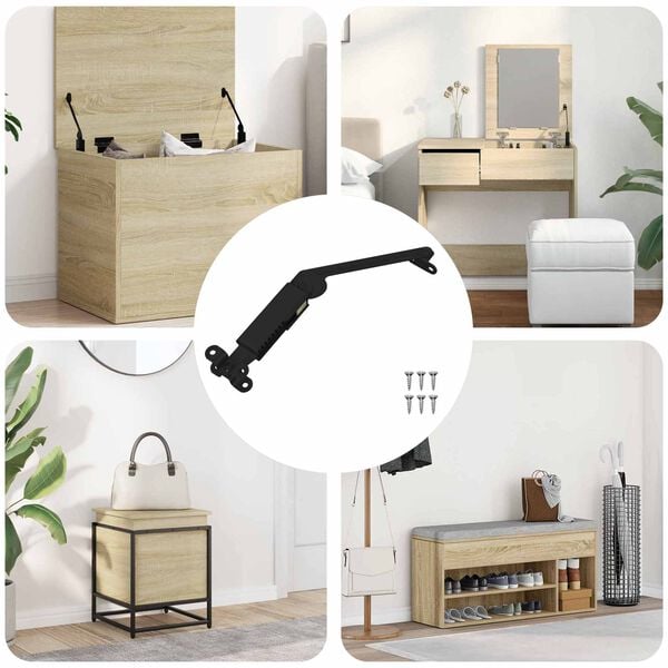 vidaXL Lokkst&oslash;ttehengsel 12 pcs Svart 192 x 32 x 50 mm St&aring;l