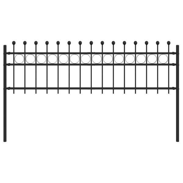 vidaXL Ringgjerde Svart 200 x 130 cm Pulverlakkert st&aring;l