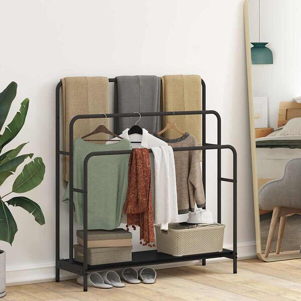 vidaXL Klesstativ Svart Eik 90 x 30 x 100,5 cm Konstruert tre