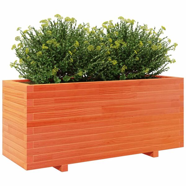 vidaXL Plantekasse voksbrun 110x40x49,5 cm heltre furu