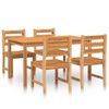 vidaXL Hagespisegruppe 5 deler heltre teak
