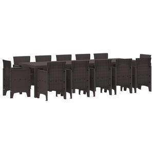 vidaXL Hage Spisegruppe 13 pcs Brun Poly rattan