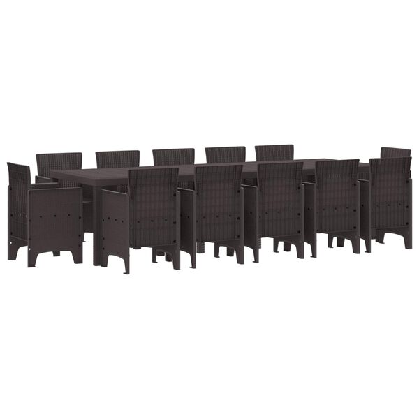 vidaXL Hage Spisegruppe 13 pcs Brun Poly rattan