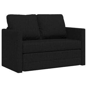 vidaXL Sammenleggbar Sofa seng Svart 112 x 60 x 55 cm stoff