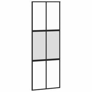 vidaXL Skyved&oslash;r svart 76x205 cm herdet glass og aluminium