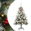 vidaXL Kunstig juletre Gr&oslash;nn og hvit 120 cm PVC og Metall og Plast