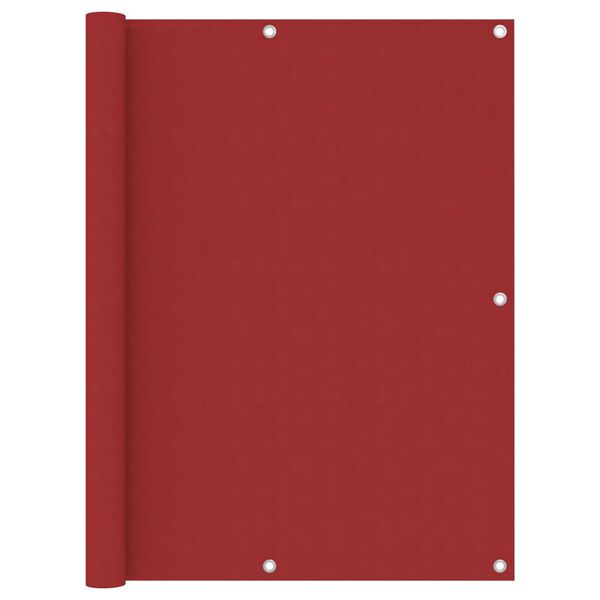 vidaXL Balkongskjerm r&oslash;d 120x600 cm oxfordstoff