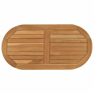 vidaXL Bordplate 80 x 40 x 2,5 cm Oval Massivt Teaktre Naturlig