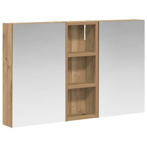 vidaXL Baderomsskapsett med d&oslash;r 3 pcs 80 x 10,5 x 50 cm Konstruert tre