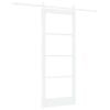 vidaXL Skyved&oslash;r Hvit 83 x 202 cm Massivt furutre og glass