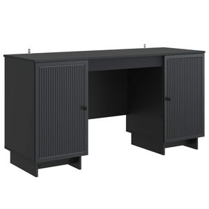 vidaXL Skrivebord Svart Konstruert tre 142,5 x 50 x 75 cm