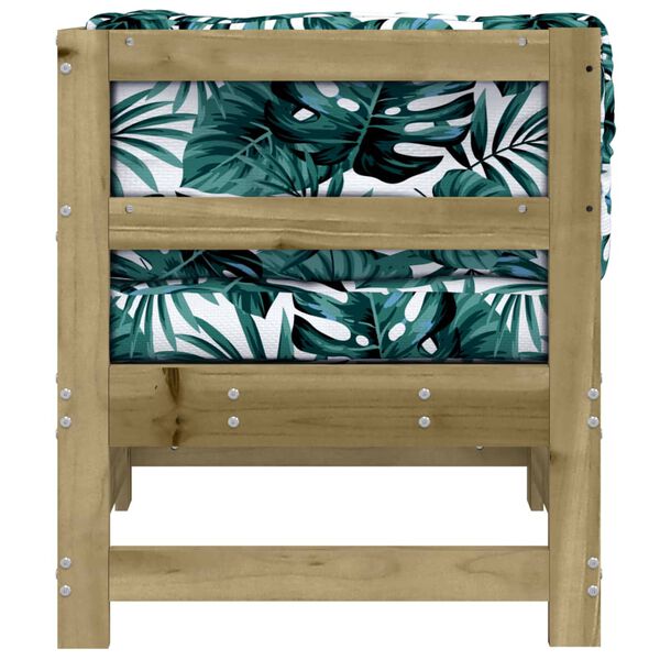 vidaXL Hjørnesofa med puter impregnert furu