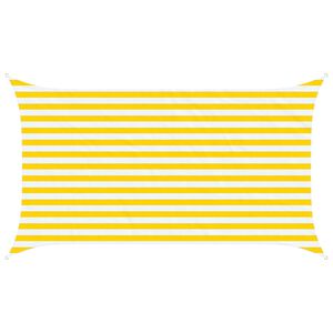 vidaXL Solskygge seil Gul og hvit 3,5 x 2 m 100% polyester Oxford