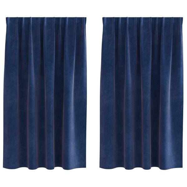 vidaXL Blendingsgardiner 2 pcs M&oslash;rkebl&aring; 140 x 175 cm Fl&oslash;yel