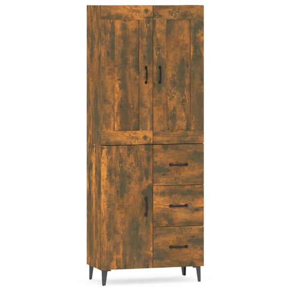 vidaXL Highboard røkt eik konstruert tre