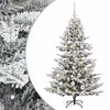 vidaXL Kunstig juletre med julekuler 150 cm 150 LED-lys Varmhvit