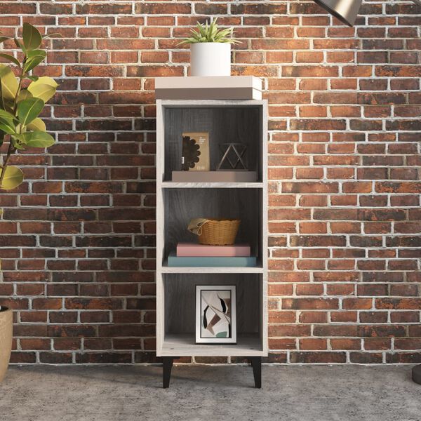 vidaXL Skjenk grå sonoma 34,5x32,5x90 cm konstruert tre