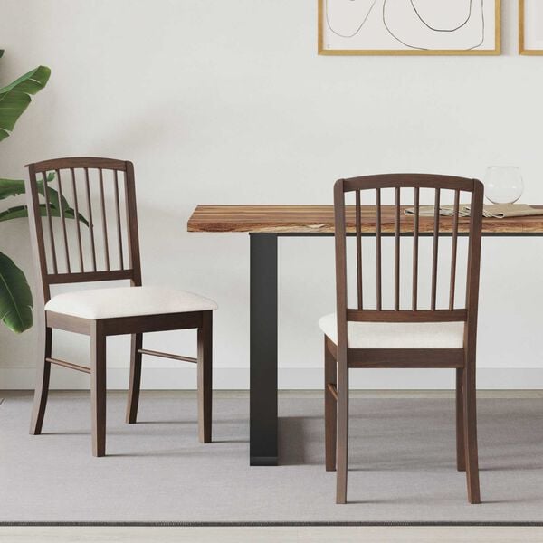 vidaXL Spisestoler 2 pcs Lys Brun 50 x 52,5 x 91 cm Solid Gummitre