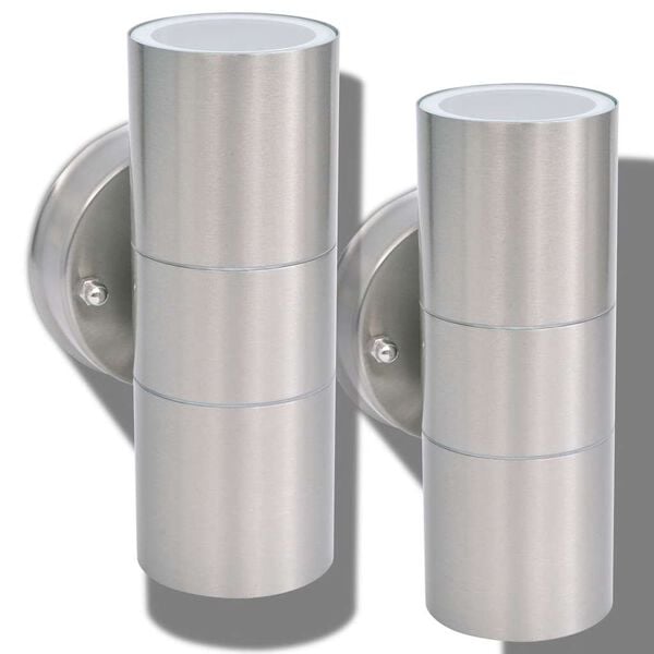 VidaXL Utend&oslash;rs LED Vegglamper 2 stk Rustfritt st&aring;l Oppover/Nedover