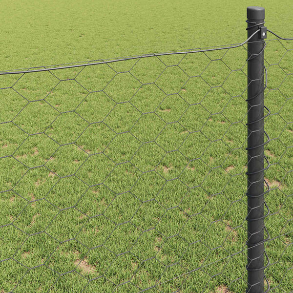 vidaXL Sekskantet gjerde Grå 1.6 x 50 m Stål