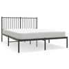 vidaXL Sengeramme i metall med hodegavl svart 135x190 cm