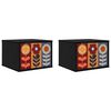 vidaXL Vegghengt nattbord ESSEN 2 stk. Svart eik 36 x 33 x 25 cm